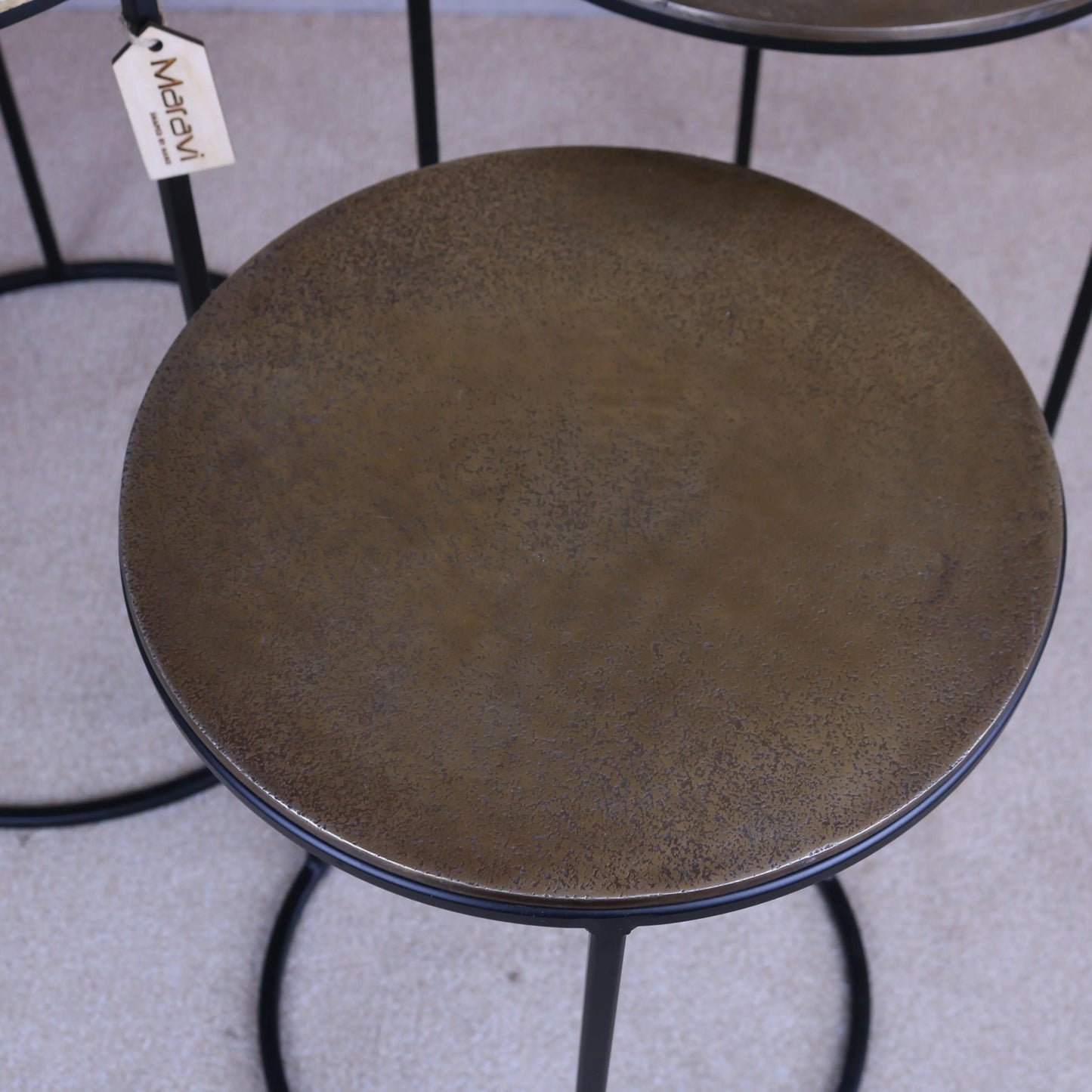 Karari Gold Metal Round Nest of Tables