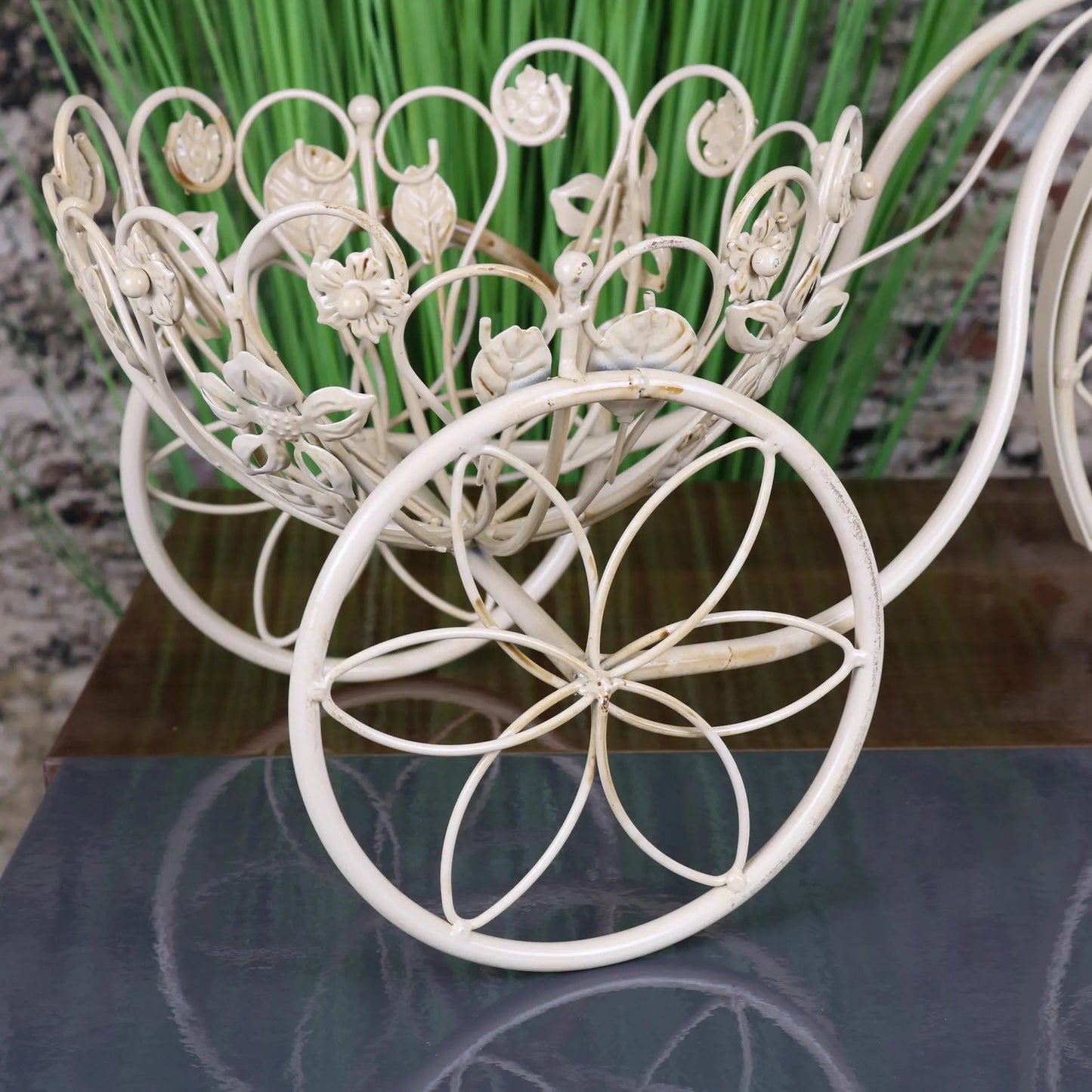 Bike Planter Metal Vintage White