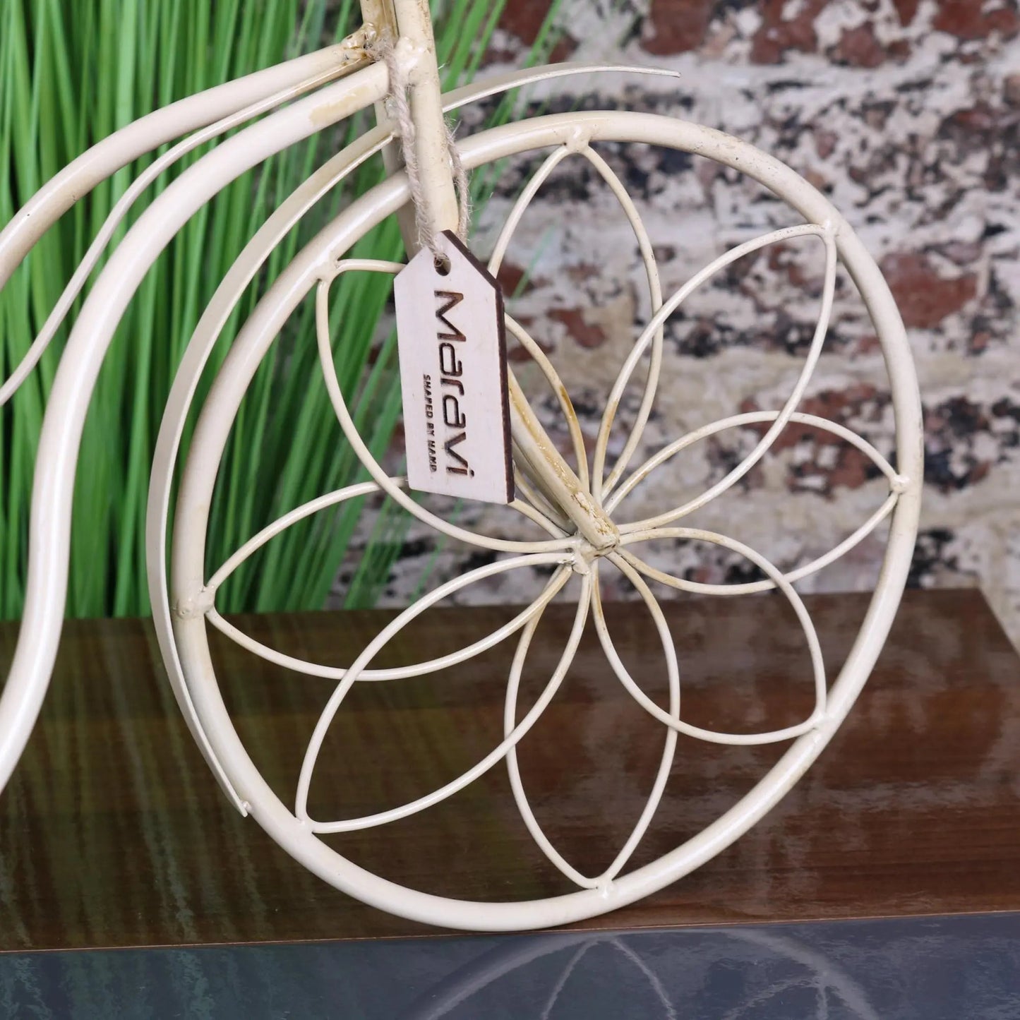 Bike Planter Metal Vintage White