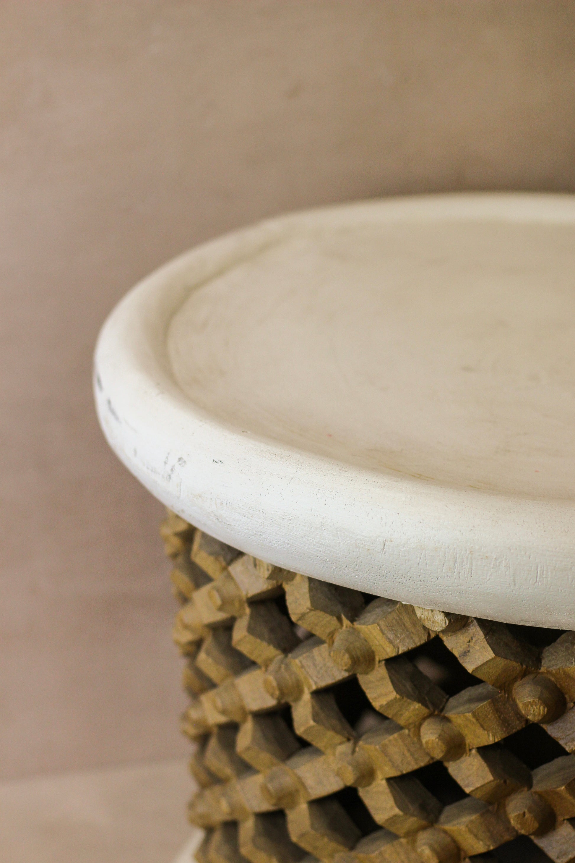 Bamileke Table - White/Natural