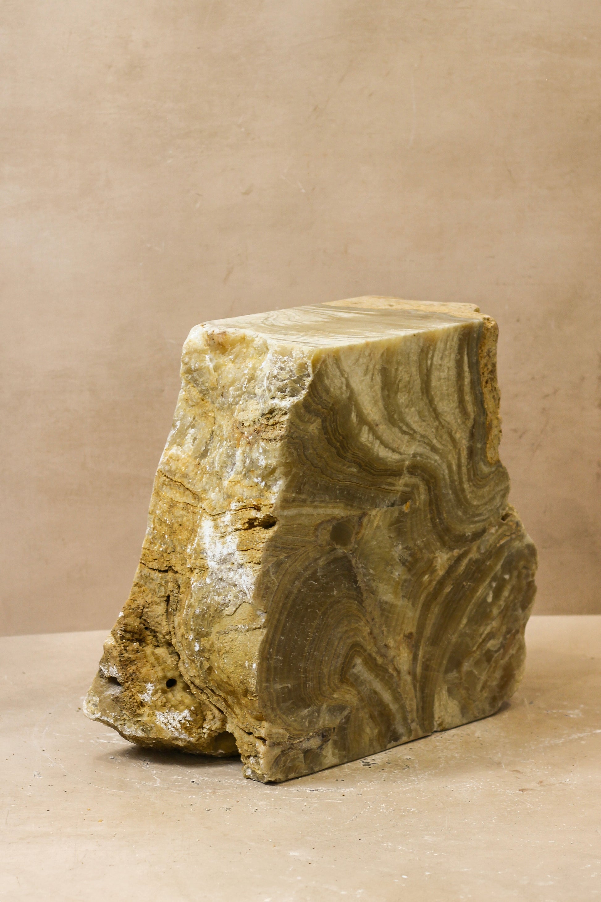 Onyx Side Table Pedestal Raw Cut - Solid - No 3