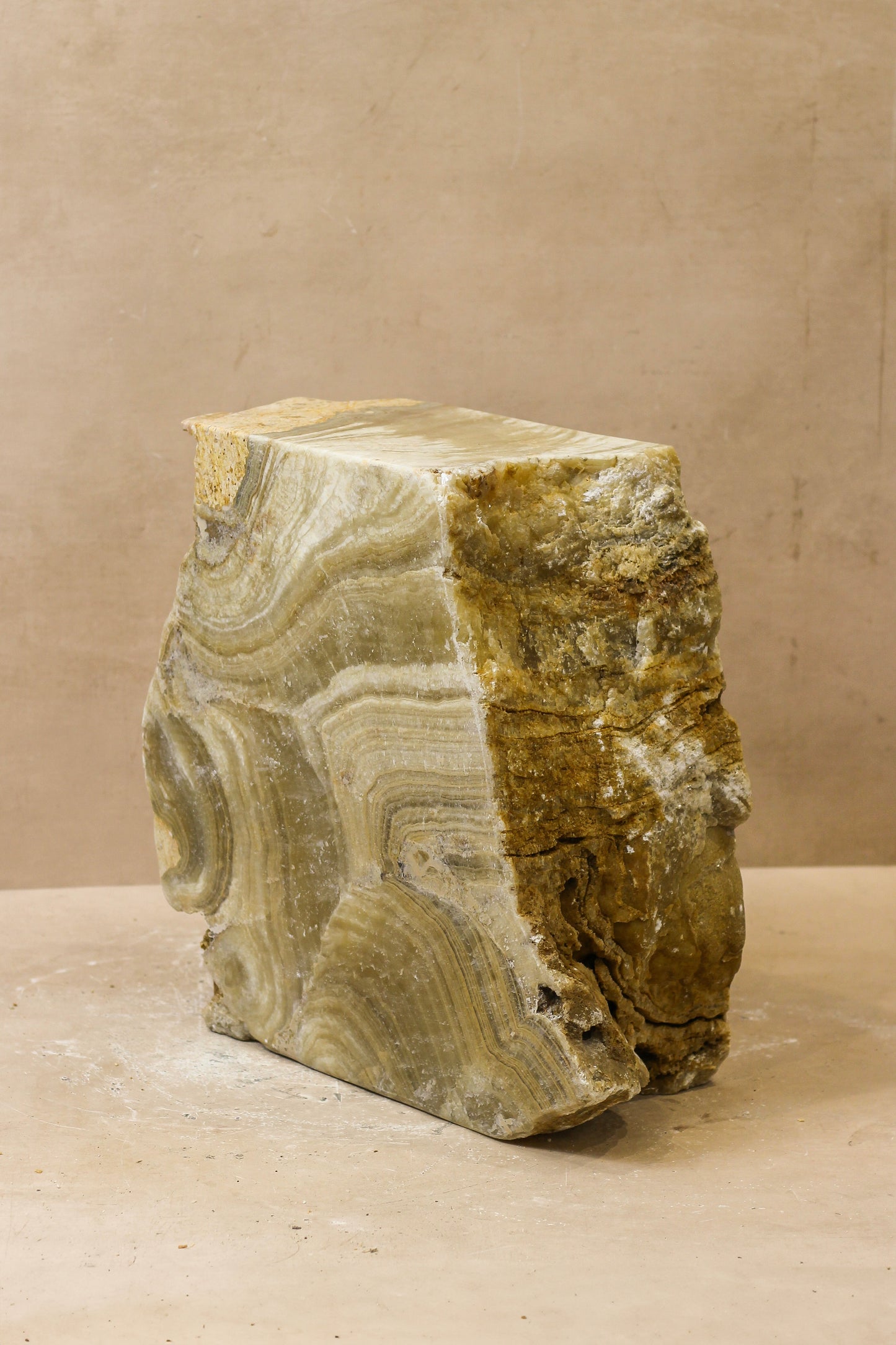 Onyx Side Table Pedestal Raw Cut - Solid - No 3