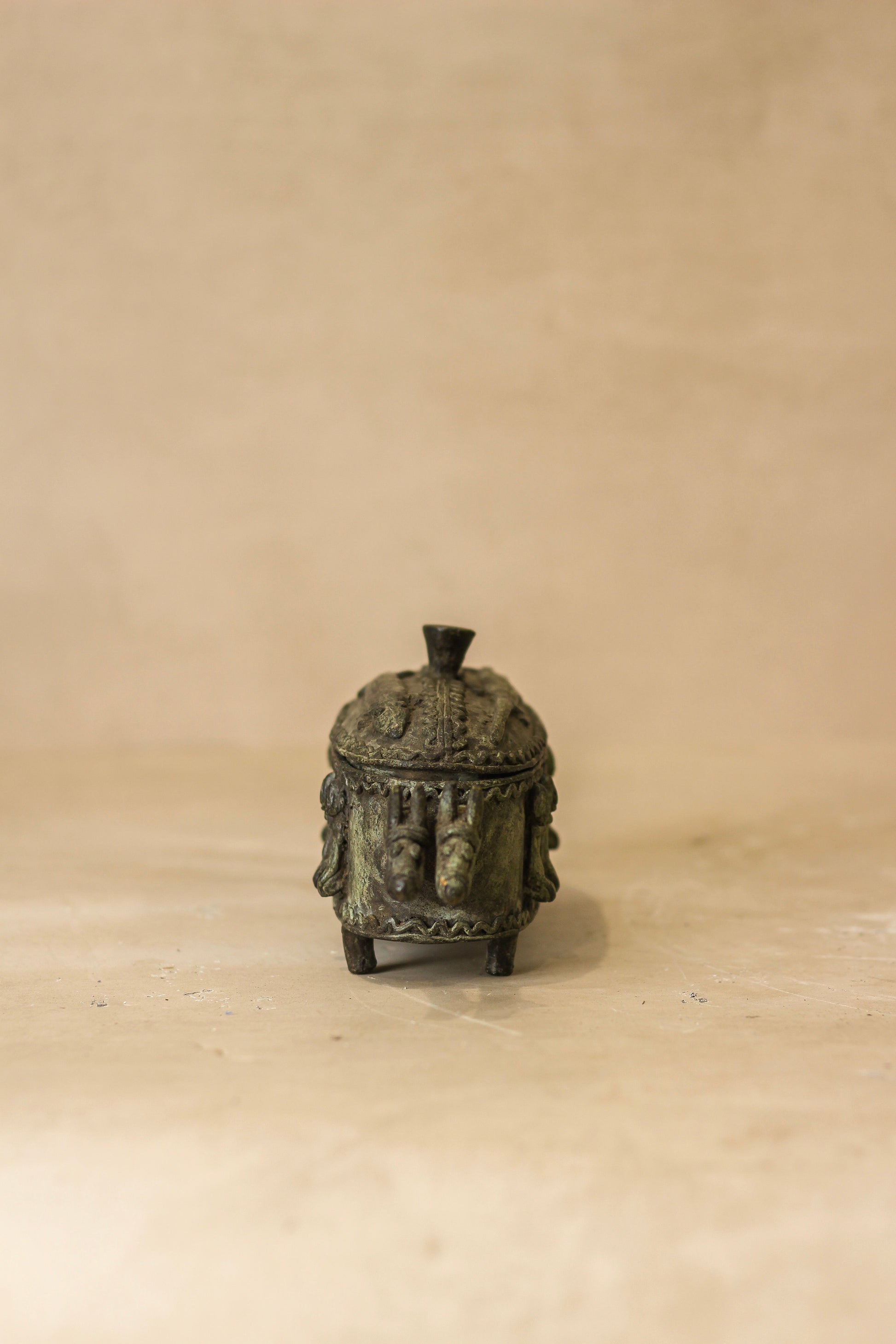 Benin Bronze Oba Box - 60.1