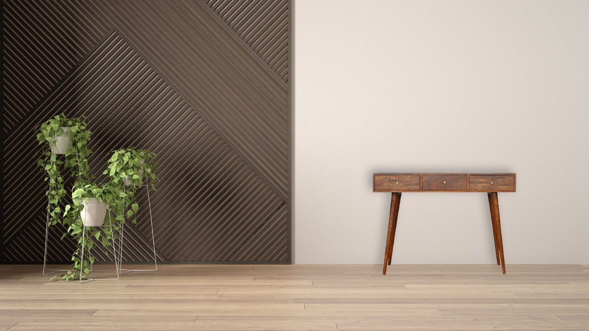 3 Drawer Assorted Chestnut Console