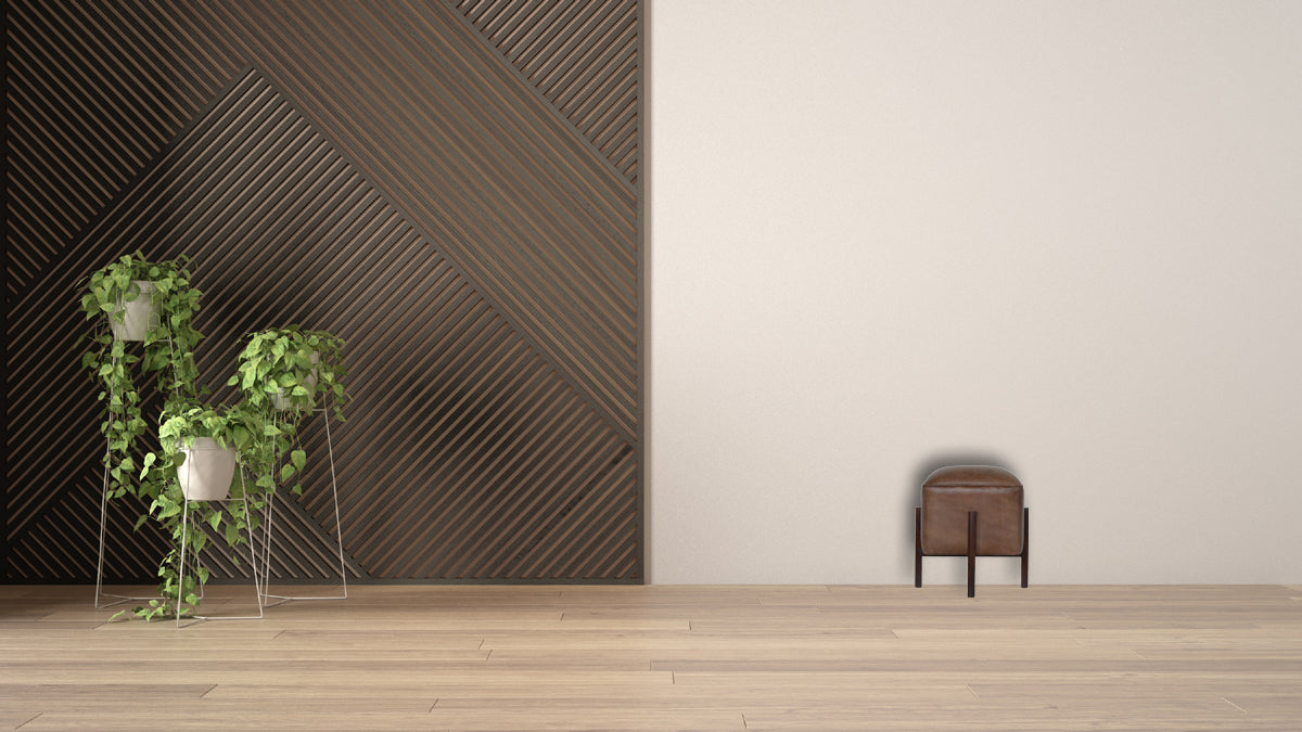 Brown Solid Leather Footstool