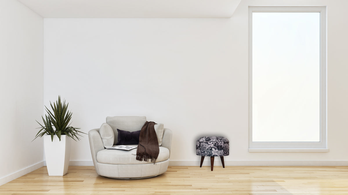 Floral Print Footstool