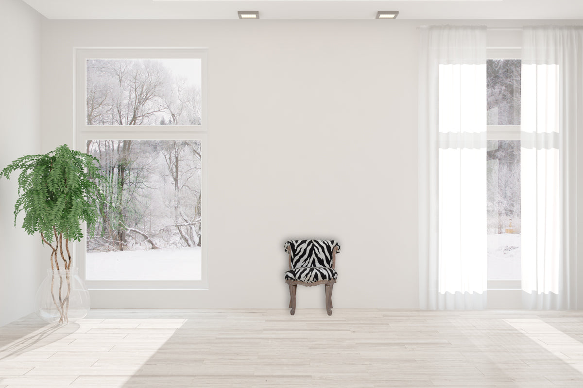 Zebra Printed Studded Chair