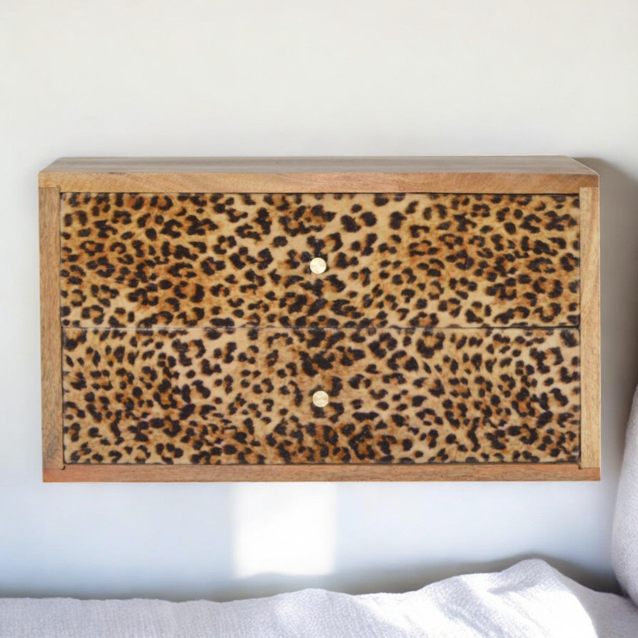 Wall Leopard Print Bedside
