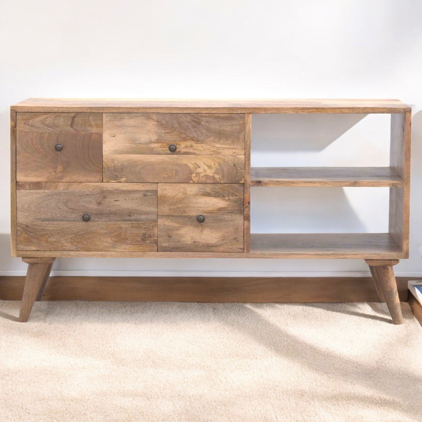 Oak-ish Multi Drawer Media Unit
