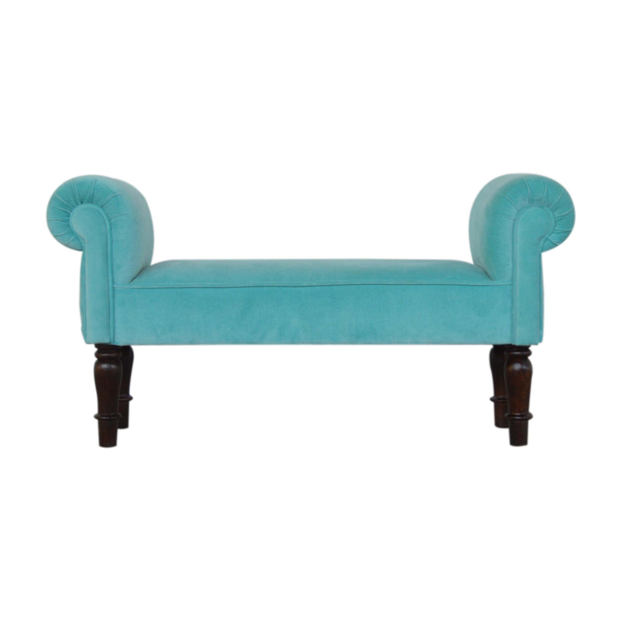Aqua Velvet Handmade Bench for Stylish Living Space Seating