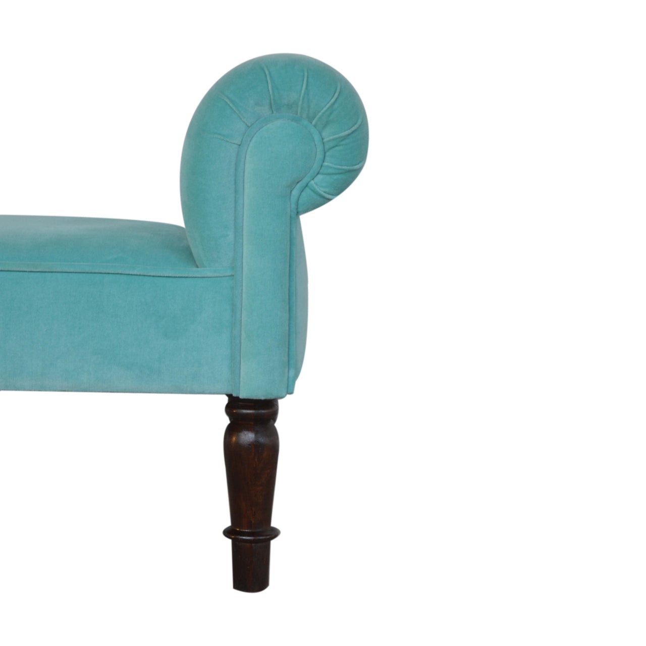 Aqua Velvet Handmade Bench for Stylish Living Space Seating