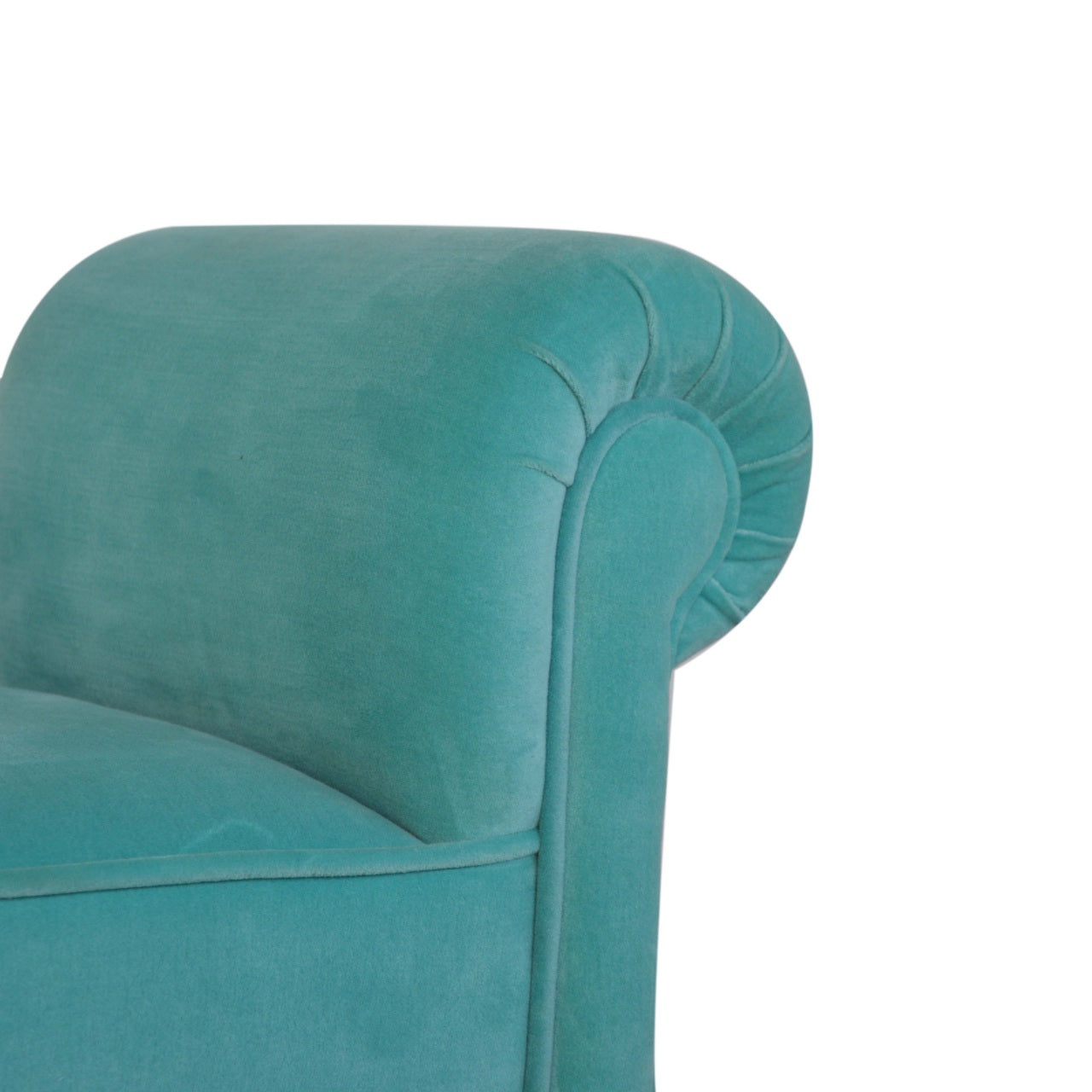 Aqua Velvet Handmade Bench for Stylish Living Space Seating