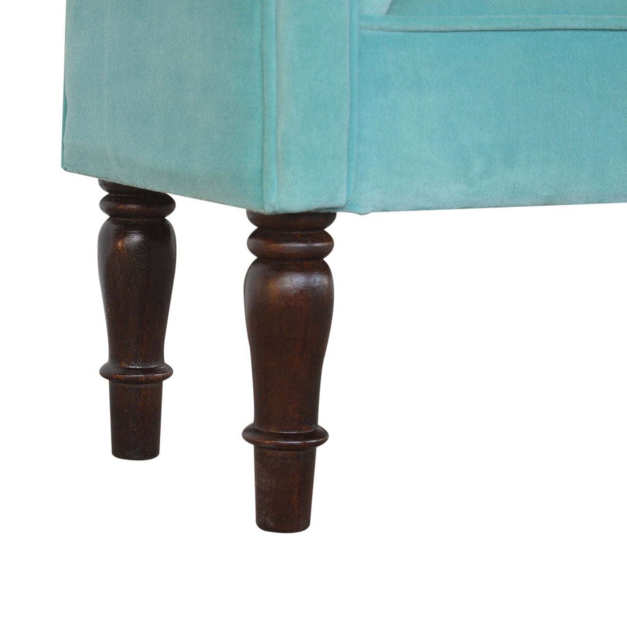 Aqua Velvet Handmade Bench for Stylish Living Space Seating
