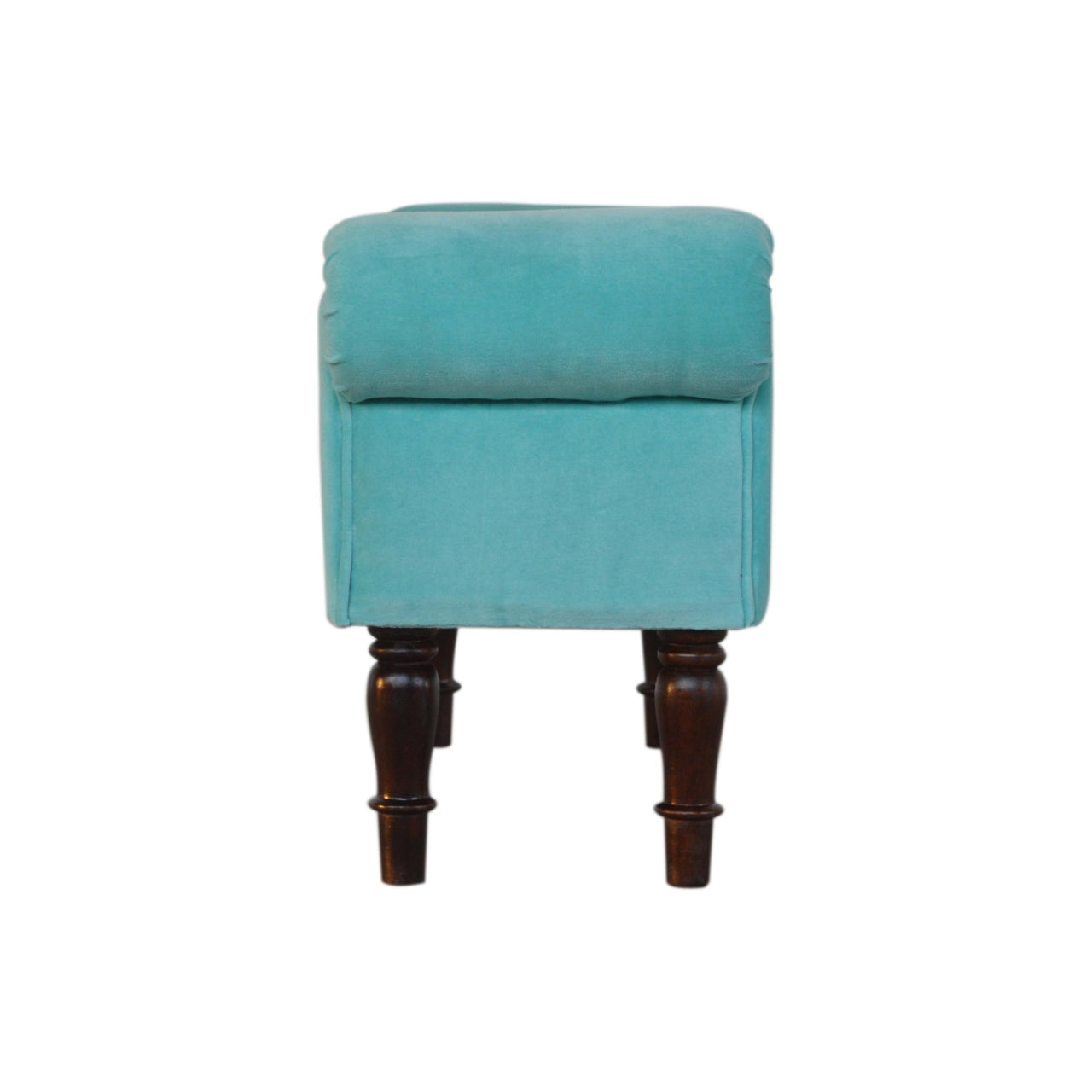 Aqua Velvet Handmade Bench for Stylish Living Space Seating