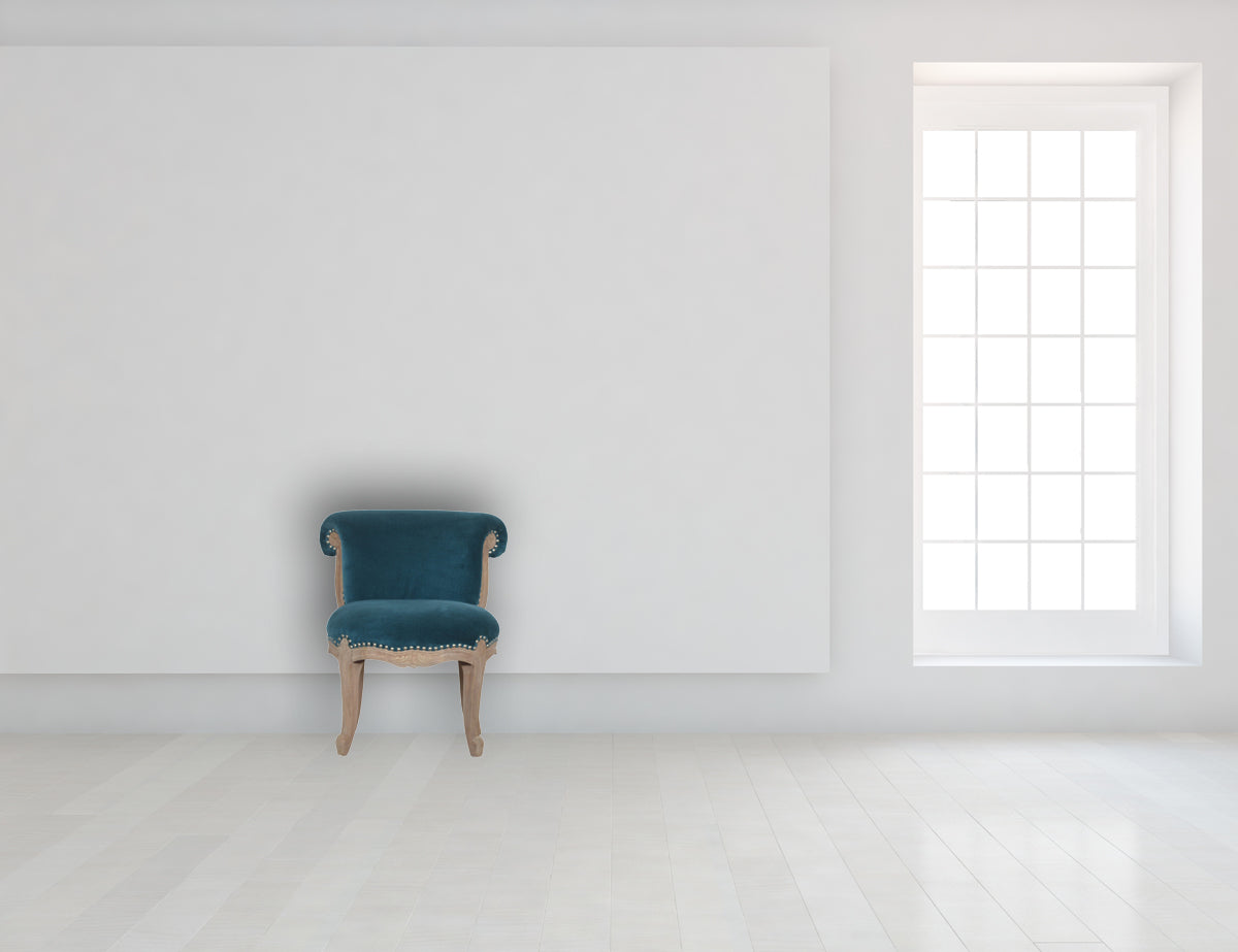 Teal Velvet Studded Chair