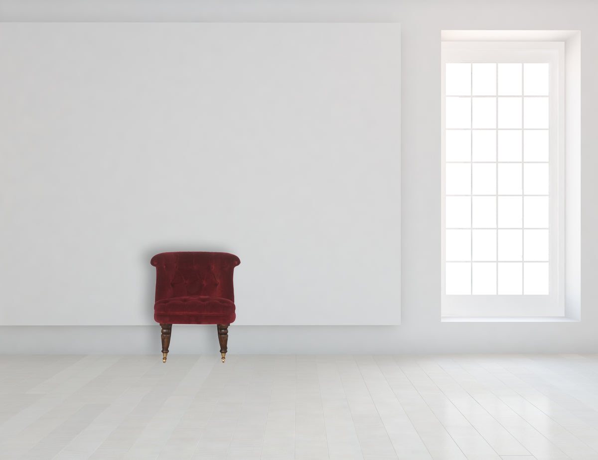 Wine Red Velvet Accent Chair