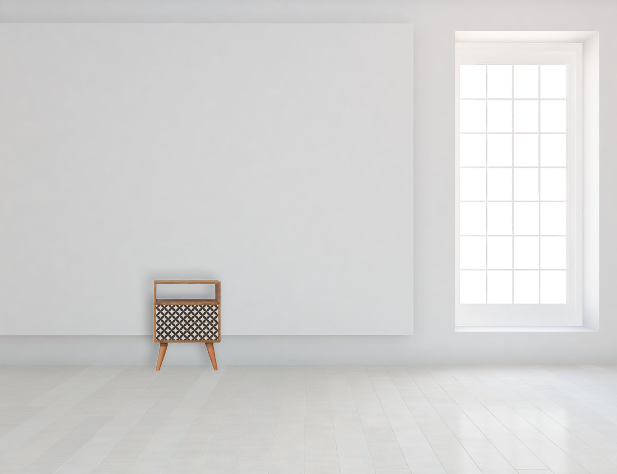 Diamond Print Open Slot Bedside