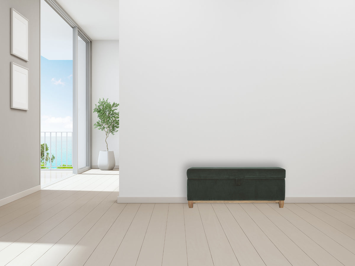 Emerald Cotton Velvet Storage Box
