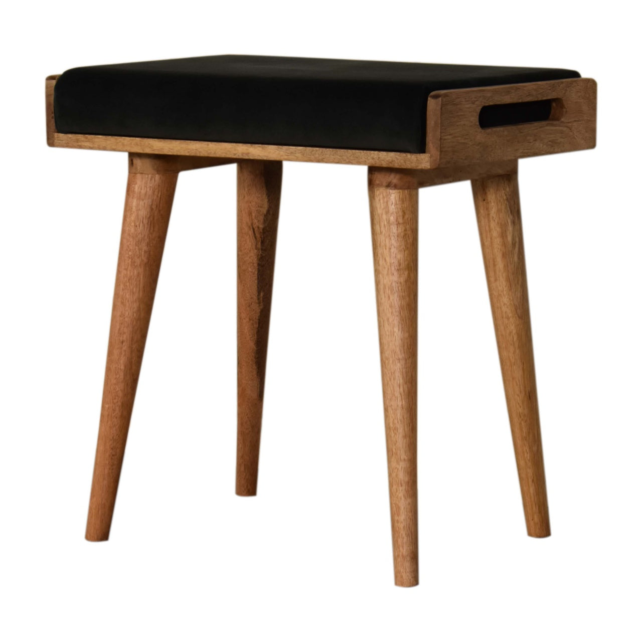 Emerald Velvet Tray Style Footstool
