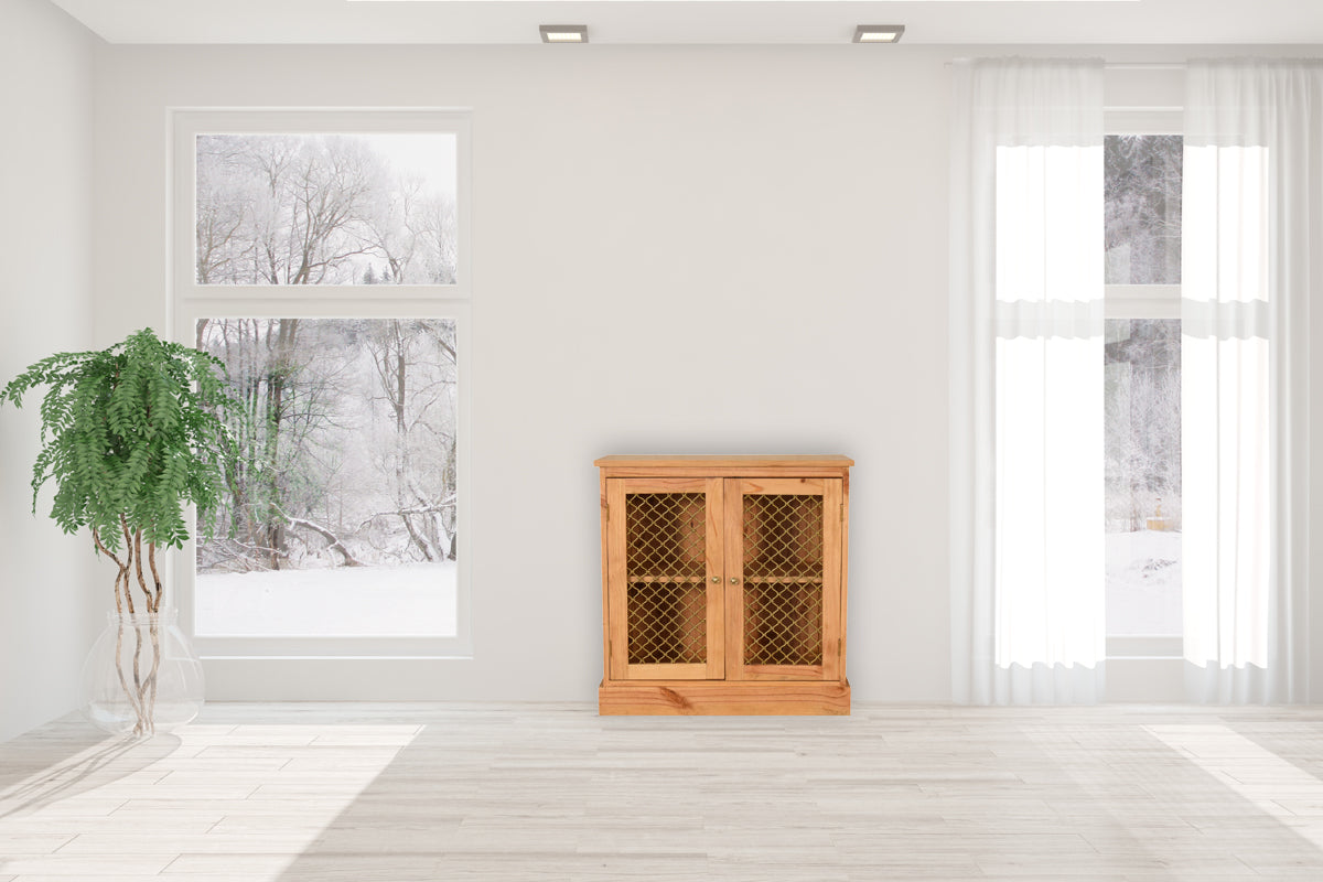 Caged Pine Cabinet