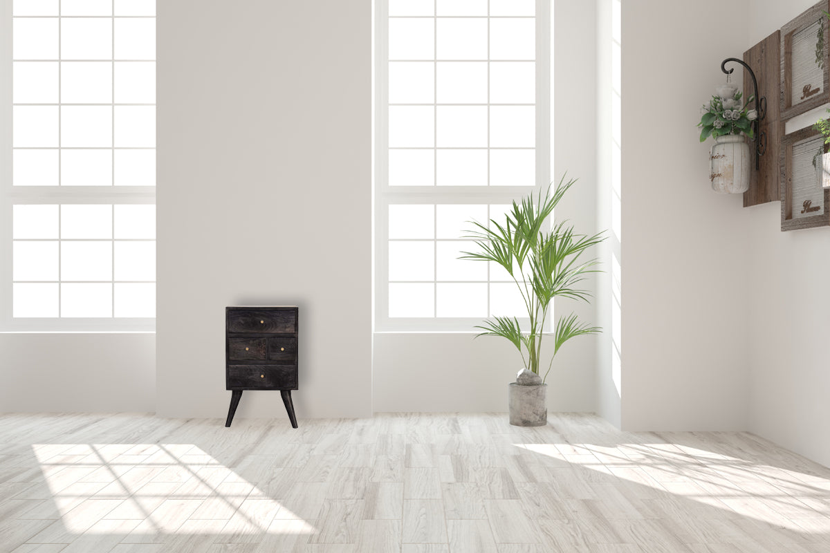 Multi Drawer Ash Black Bedside