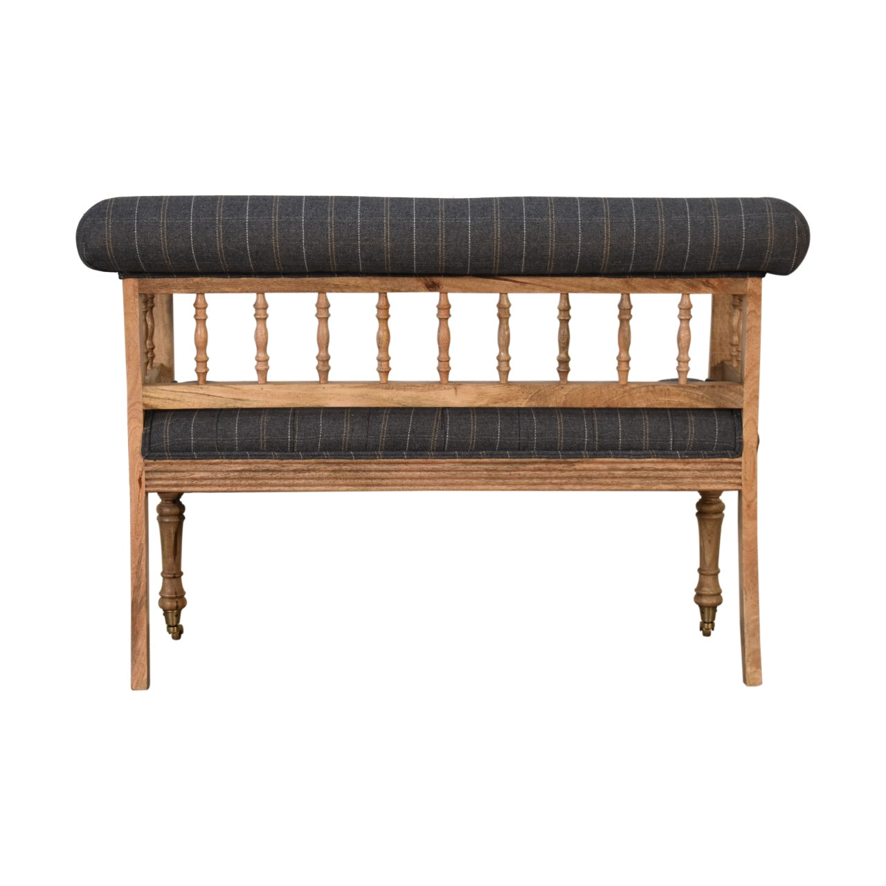 Pewter Deep Button Hallway Bench Made of 100 Percent Solid Mango Wood