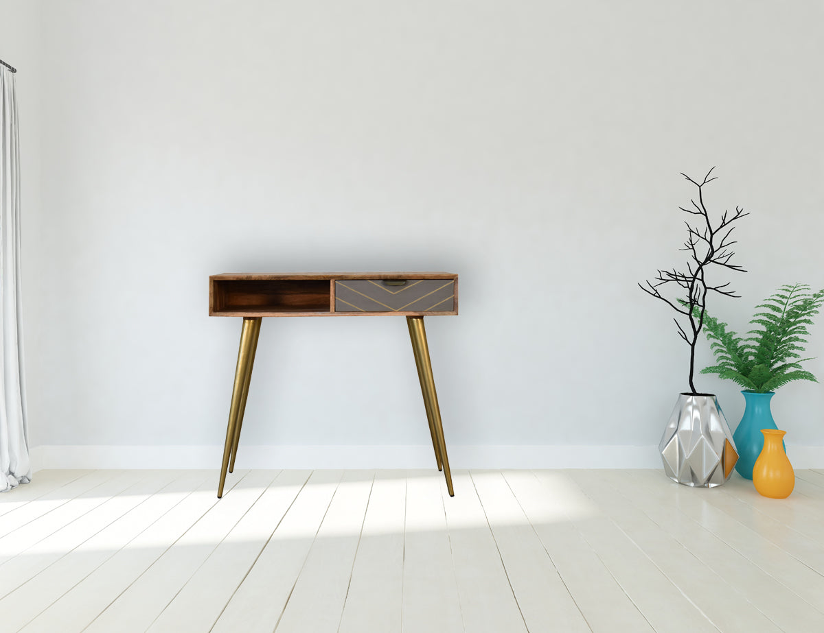 Cement Brass Cable Writing Desk