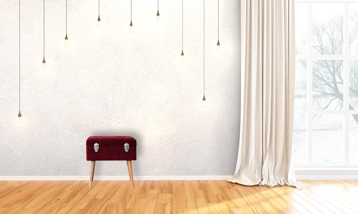 Wine Red Nordic Storage Bench