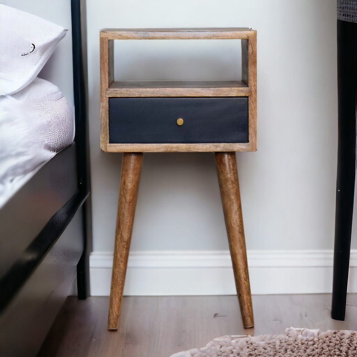 Mini Navy Blue Hand Painted Bedside Table