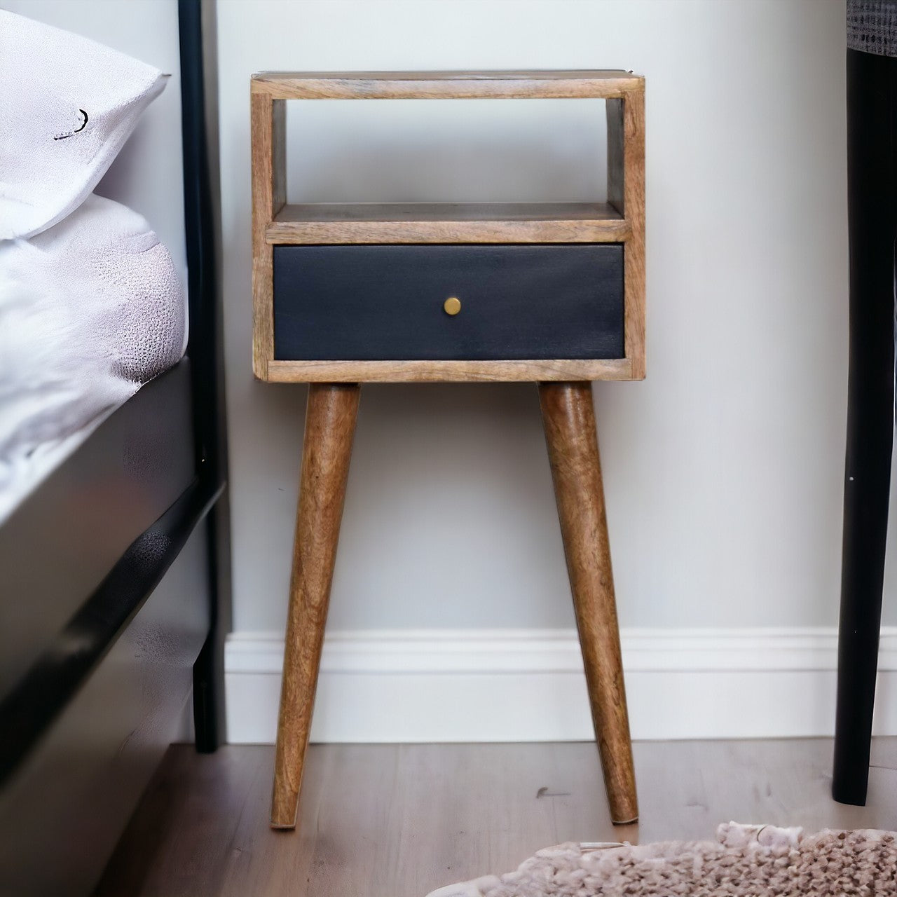 Mini Navy Blue Hand Painted Bedside