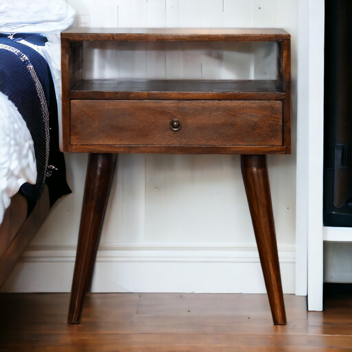 Modern Chestnut Solid Wood Bedside Table