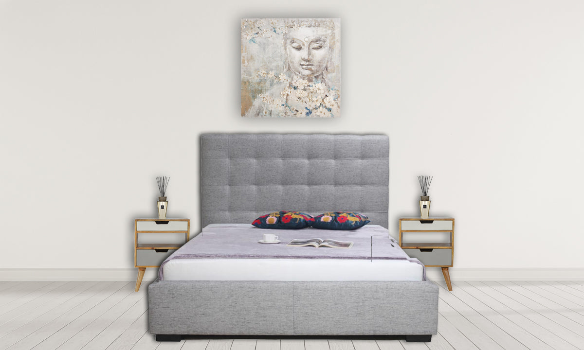 Grey and White Cut-out Bedside
