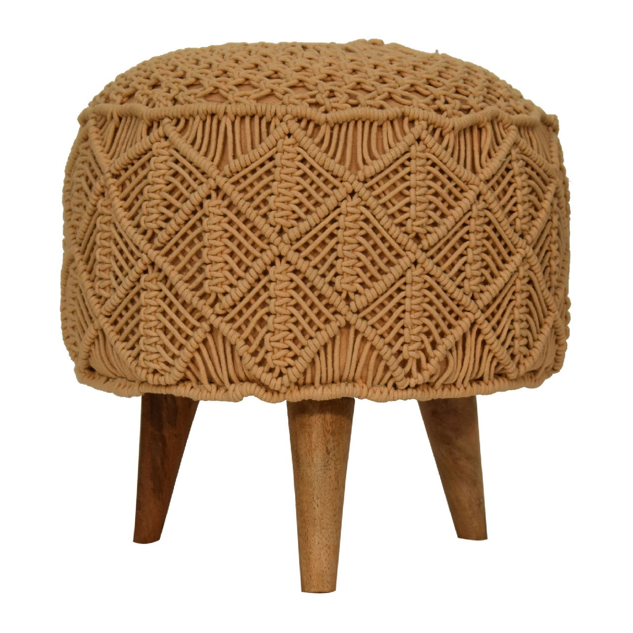 Crotchet Brown Footstool