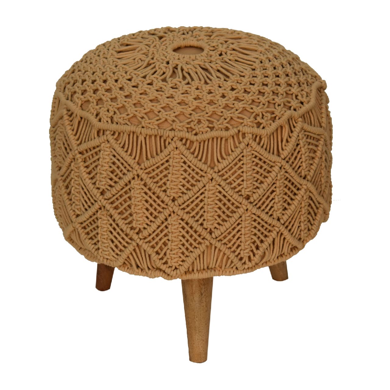Crotchet Brown Footstool
