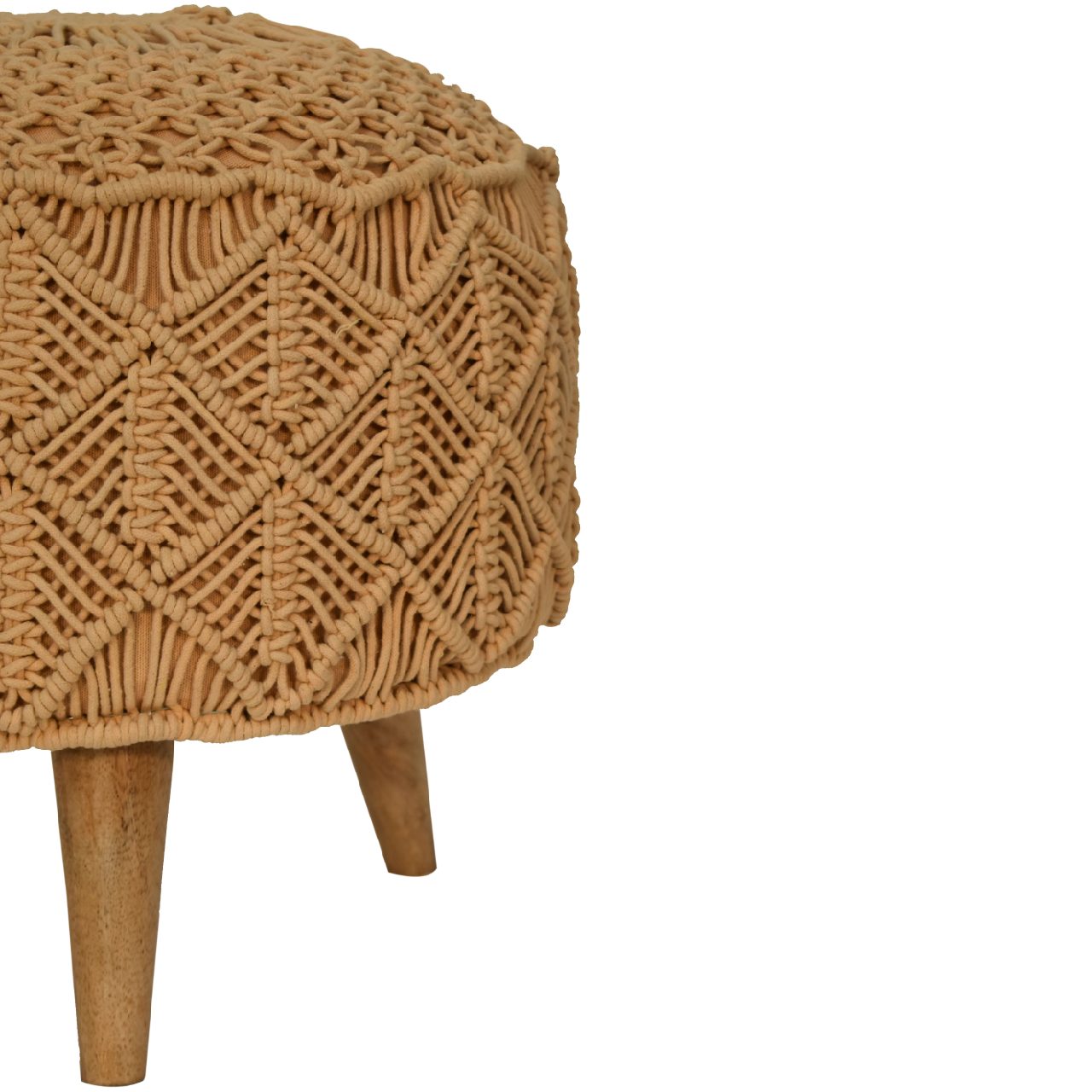 Crotchet Brown Footstool