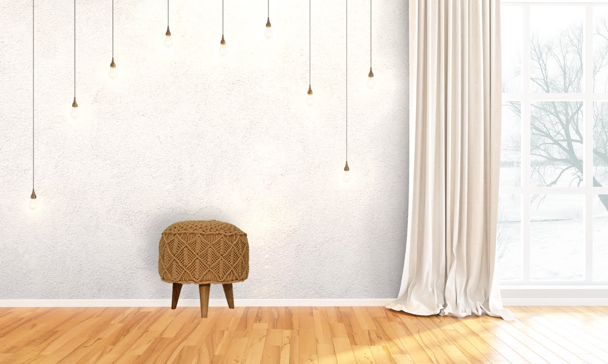 Crotchet Brown Footstool