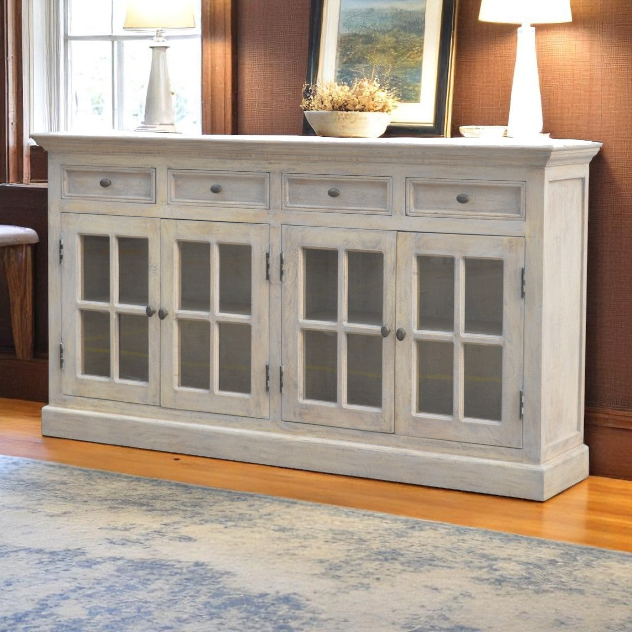 Large Stone Wash Glazed Sideboard