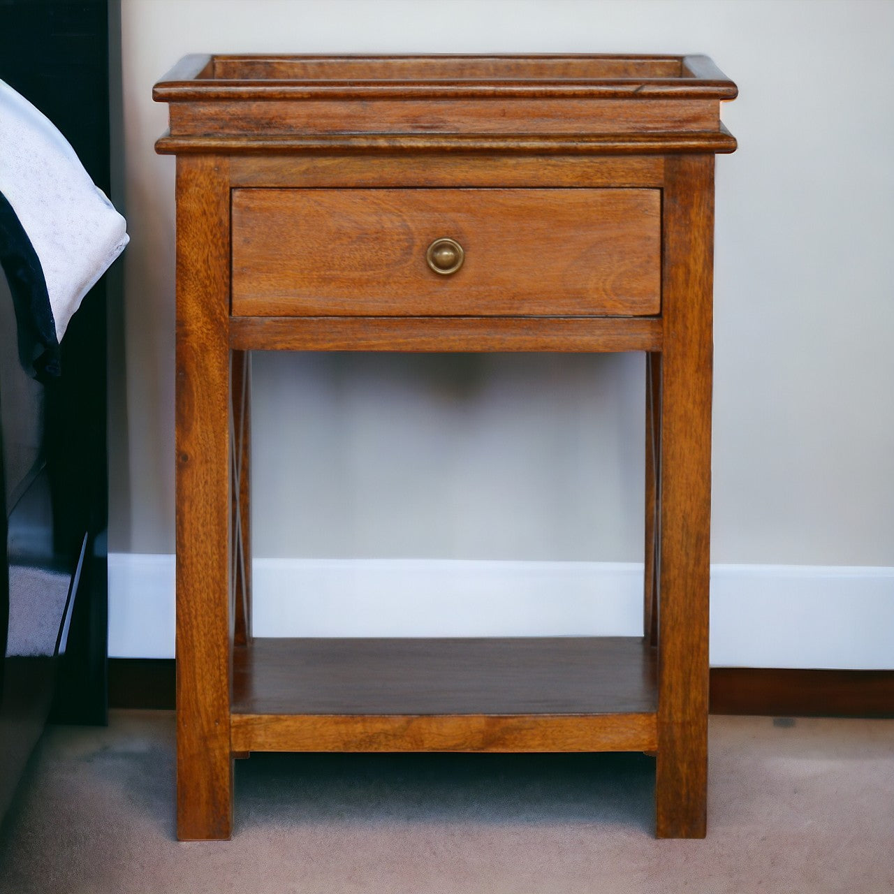 Solid Wood Criss-Cross End Table