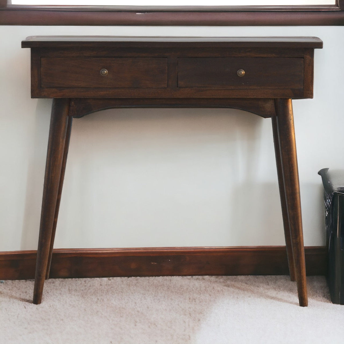 2 Drawer Walnut Hallway Console