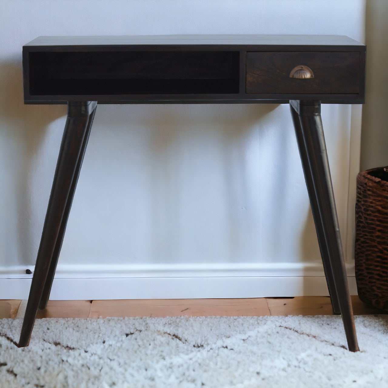 Walnut Open Shelf Writing Desk