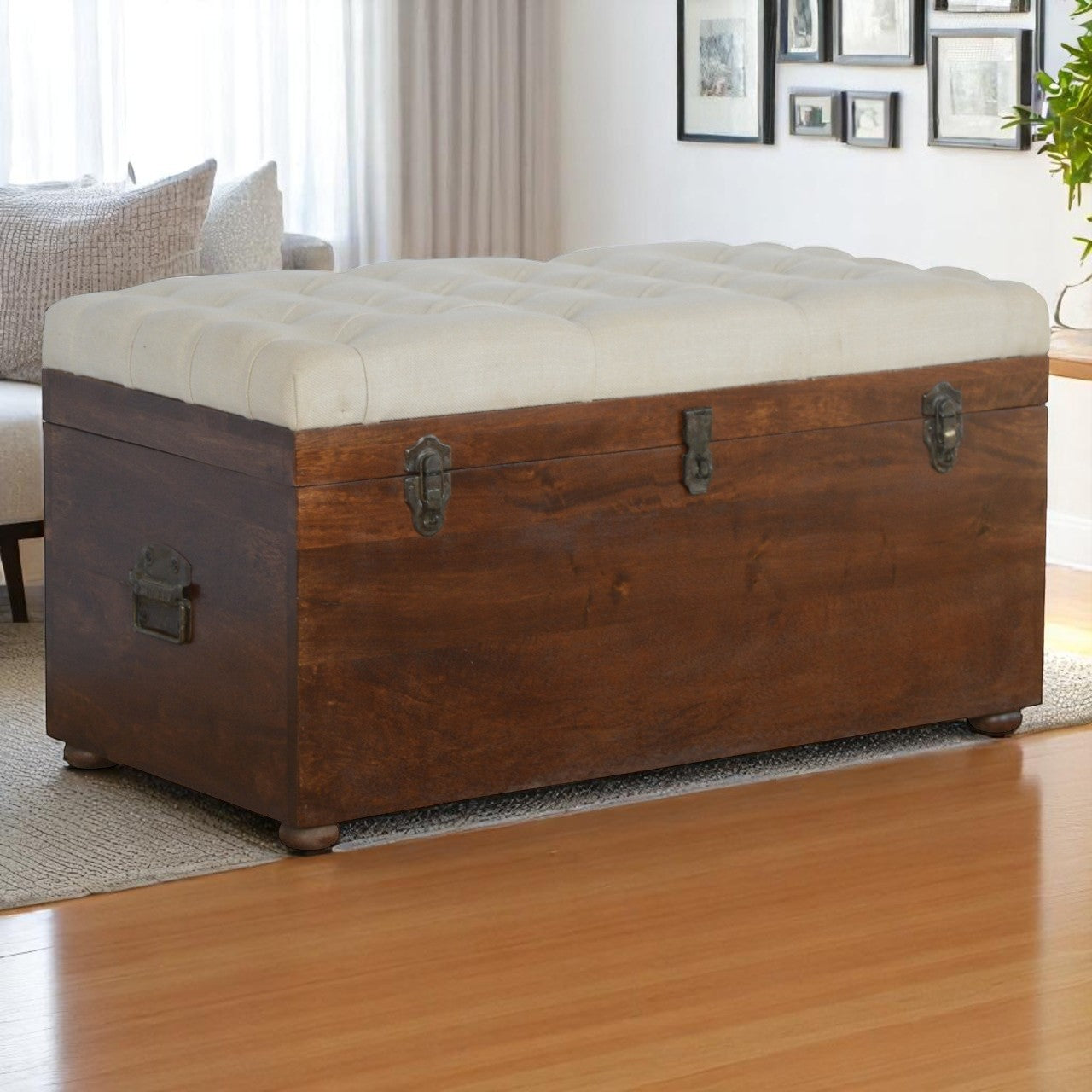 White Linen Storage Trunk