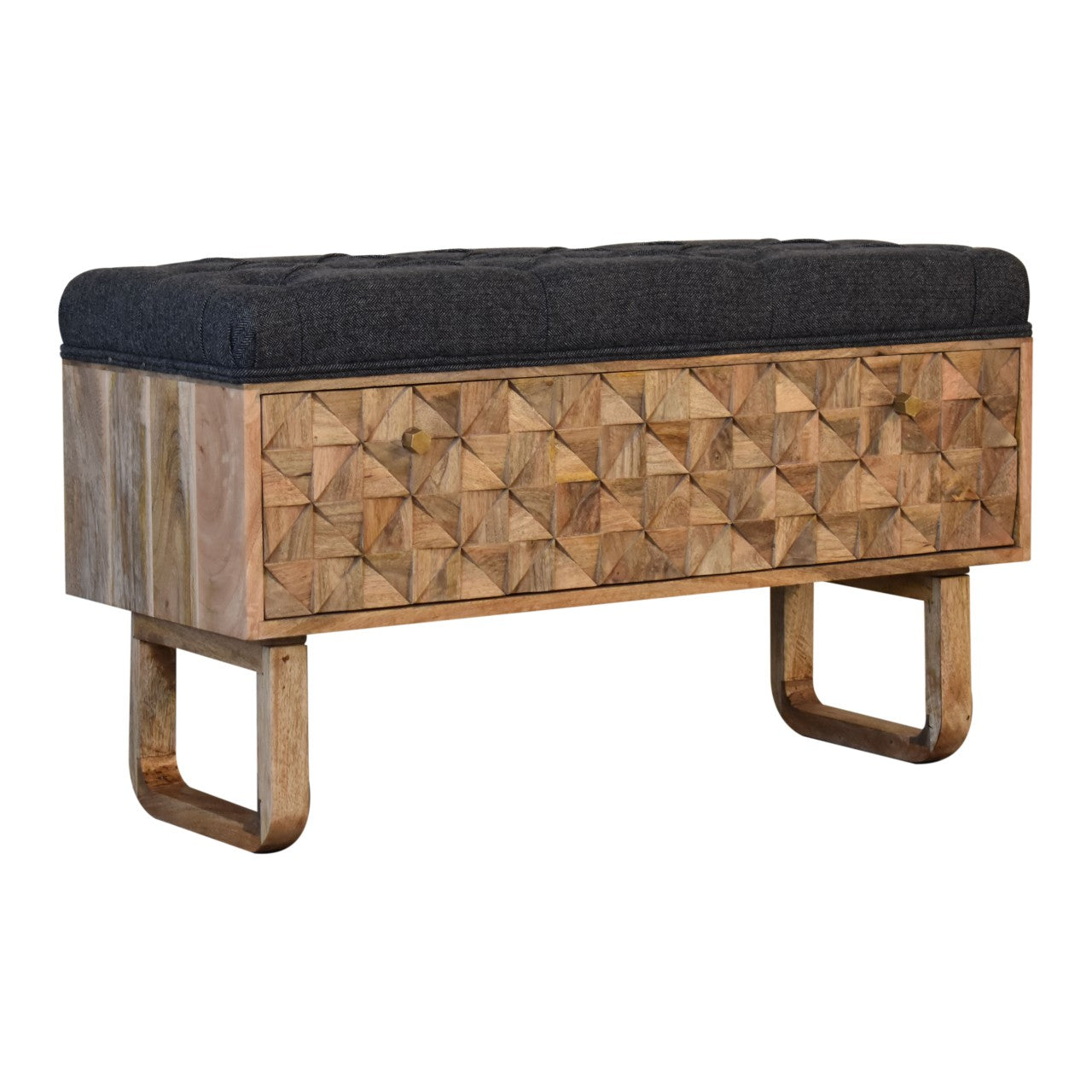 'U' Black Tweed Diamond Bench