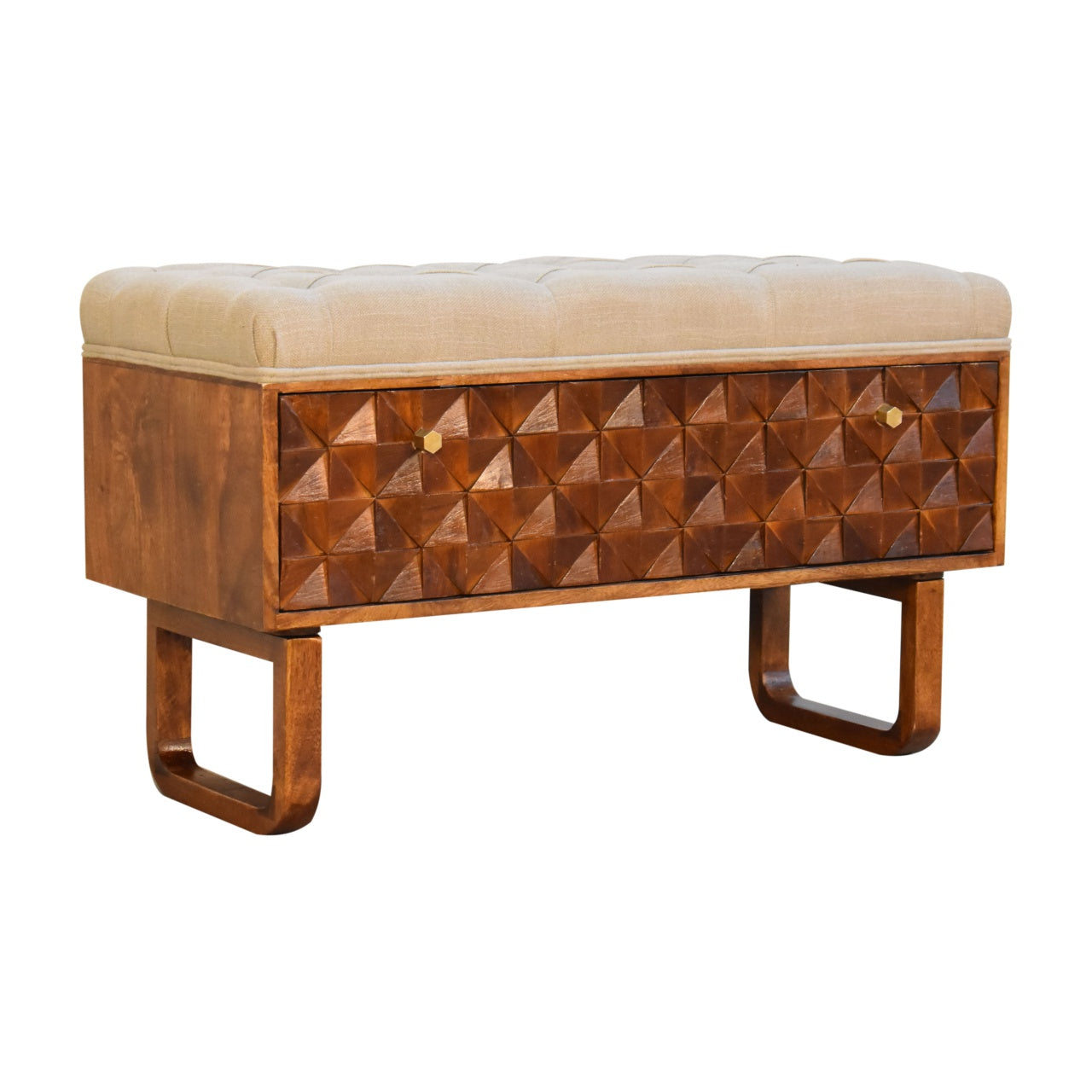 'U' Chestnut Diamond Bench