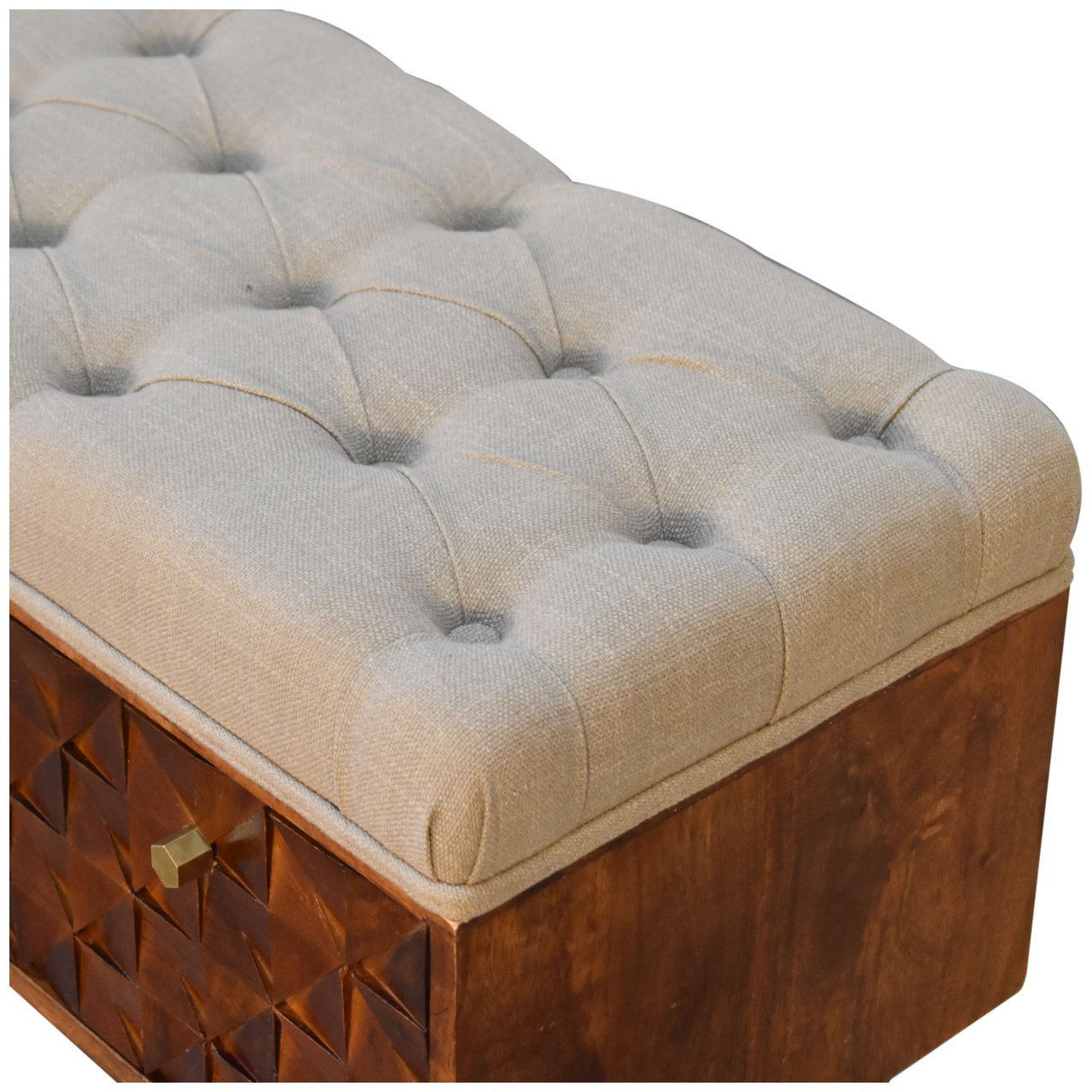 'U' Chestnut Diamond Bench