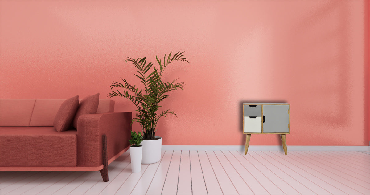 Grey and White Painted Cabinet