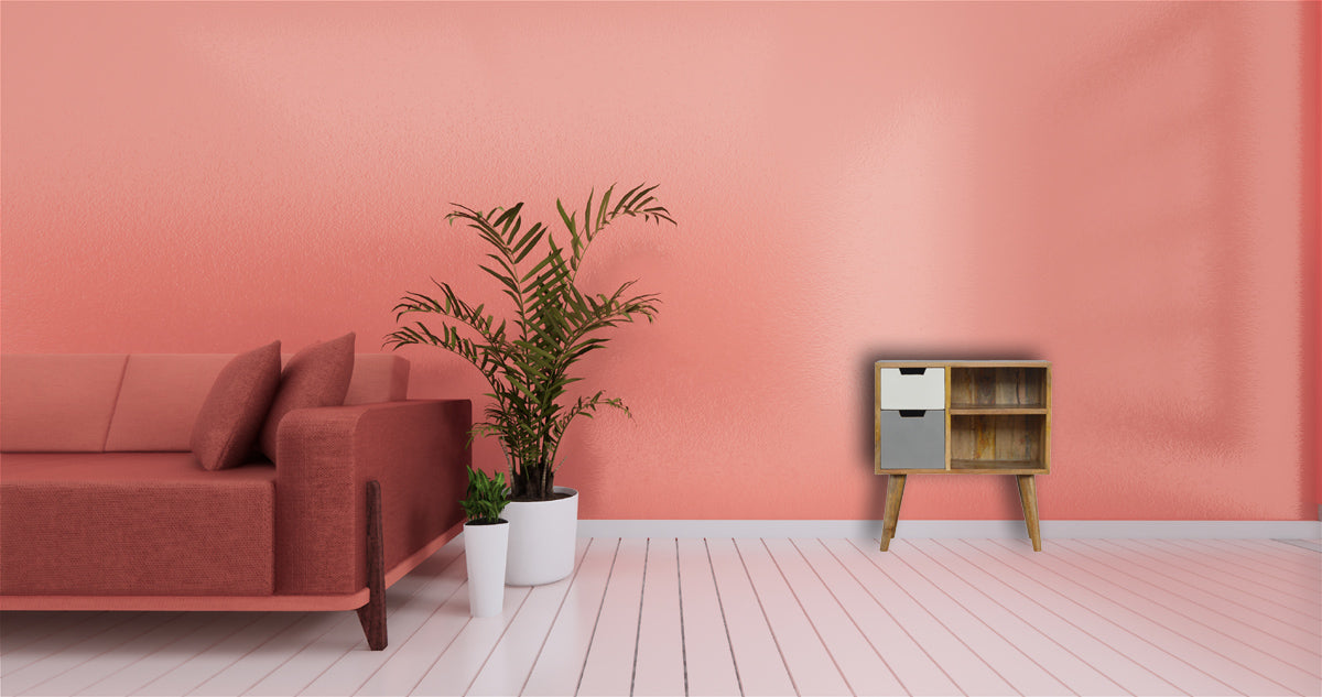 Grey and White Drawer Cabinet