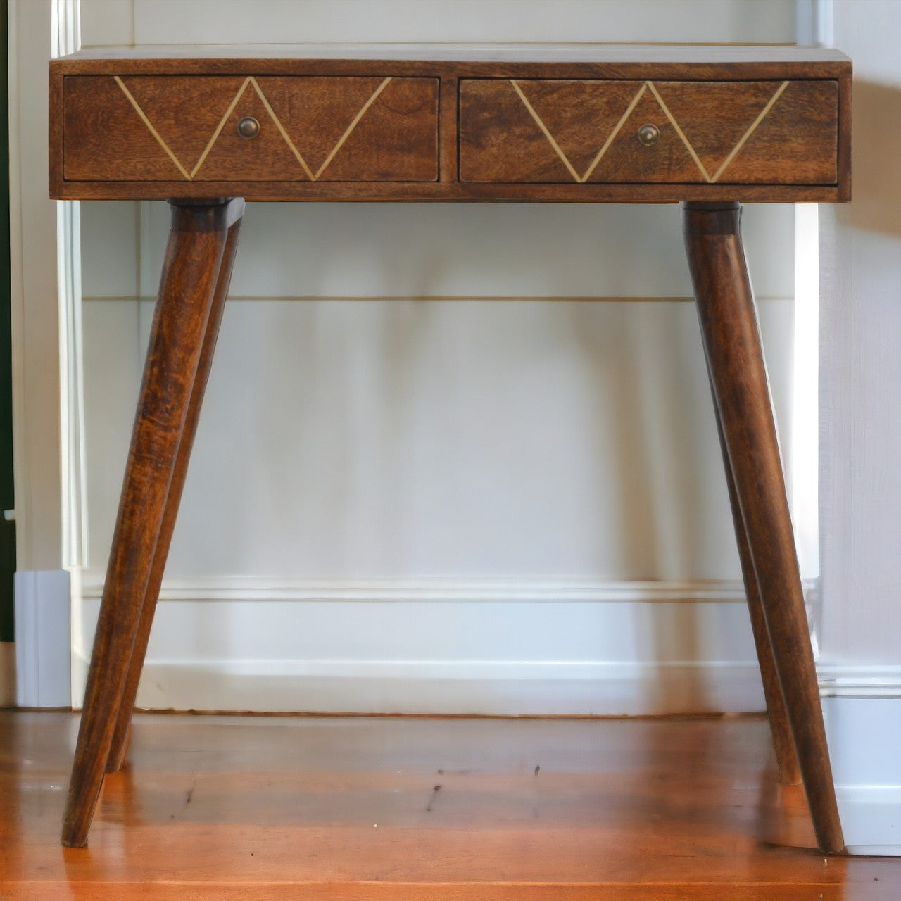 Geometric Brass Console Table
