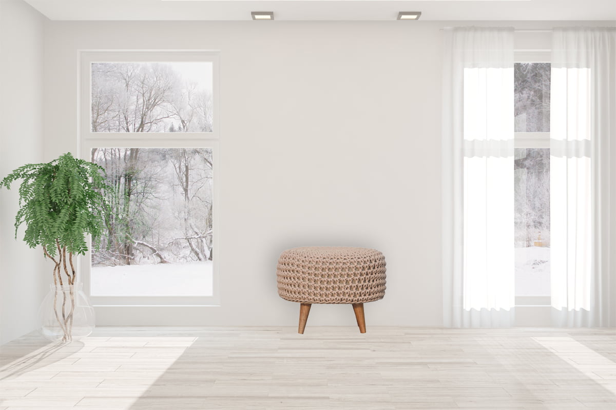 Keeva Beige Oblong Footstool