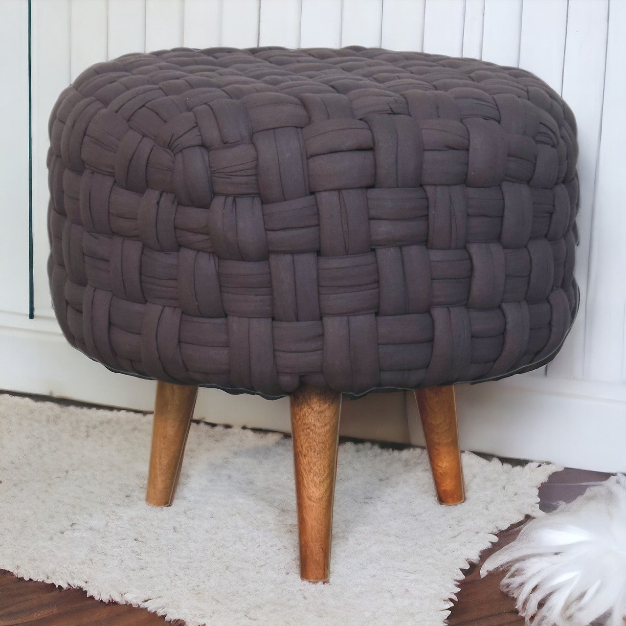 Grey Tube Footstool