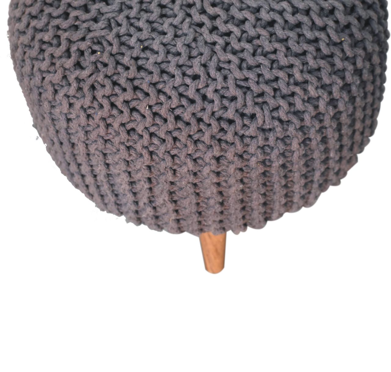 Artisan Furniture Solid Mango Wood Keeva Grey Round Footstool